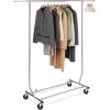 Whitmor Adjustable Rolling Garment Rack Collapsible Chrome