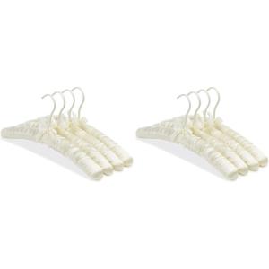 Whitmor Satin Padded Hangers Bone, Small, Set of 4(Bone)