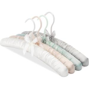 Whitmor Satin Padded Hangers Bone, Small, Set of 4(Mixed)