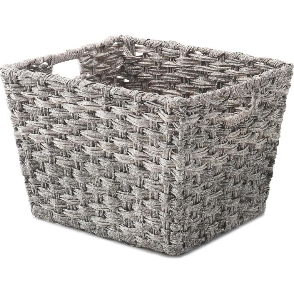 imageWhitmor Driftwood Brown Split Rattique ToteGray