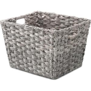 Whitmor Driftwood Brown Split Rattique Tote(Gray)