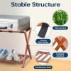 Whitmor Chrome Luggage Rack – Foldable – Commercial Quality(Walnut)