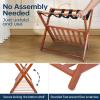 Whitmor Chrome Luggage Rack – Foldable – Commercial Quality(Walnut)