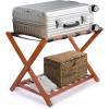 Whitmor Chrome Luggage Rack – Foldable – Commercial Quality(Walnut)