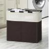 Whitmor Easycare Double Laundry Hamper – Lights and Darks Separator – Espresso, 2 Section