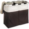 Whitmor Easycare Double Laundry Hamper – Lights and Darks Separator – Espresso, 2 Section
