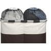 Whitmor Easycare Double Laundry Hamper – Lights and Darks Separator – Espresso, 2 Section
