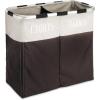 Whitmor Easycare Double Laundry Hamper – Lights and Darks Separator – Espresso, 2 Section