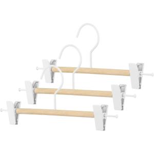 Whitmor GRADE A Natural Wood Skirt Hangers (Set of 5)(White)