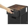 Whitmor 3 Drawer Rolling Storage Utility Cart, Easyily Assemble with Wheels, Heavy-Duty Metal Frame with Removable Fabric Drawers, Ideal for Entryway, Office, Bedroom, 11.81″ D x 11.81″ W x 27.17″ H(Black)
