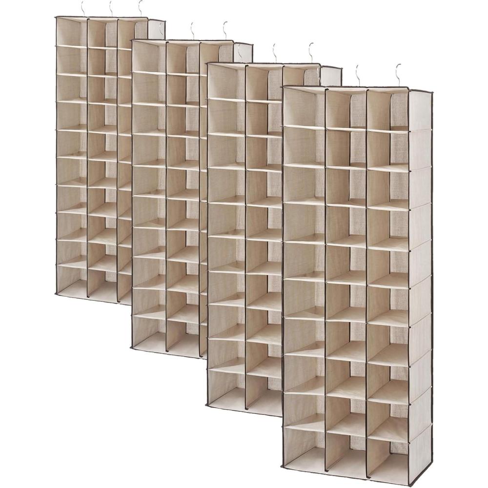 imageWhitmor Hanging Shoe Shelves 10 Section WhiteOnesize Pack of 4