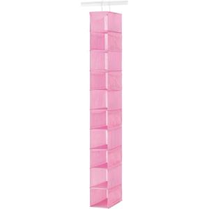 Whitmor Hanging Shoe Shelves 10 Section White(10 Shelves  Pink)