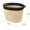 Whitmor Large Braided Tote, Black & Tan(Large)