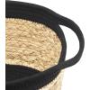 Whitmor Large Braided Tote, Black & Tan(Small)