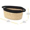Whitmor Large Braided Tote, Black & Tan(Small)
