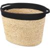 Whitmor Large Braided Tote, Black & Tan(Large)