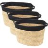 Whitmor Large Braided Tote, Black & Tan(Medium (Pack of 3))