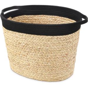 Whitmor Large Braided Tote, Black & Tan(Large)