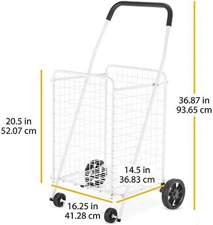 imageWhitmor Utility Cart with Adjustable Height Handle Silver Black1625D x 2125W x 3688H