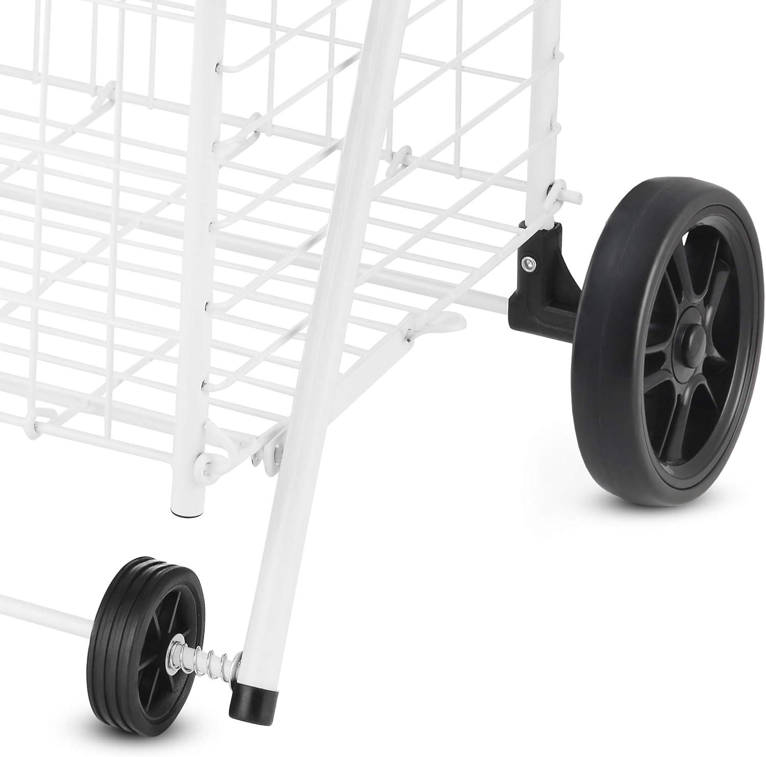 imageWhitmor Utility Cart with Adjustable Height Handle Silver Black1625D x 2125W x 3688H