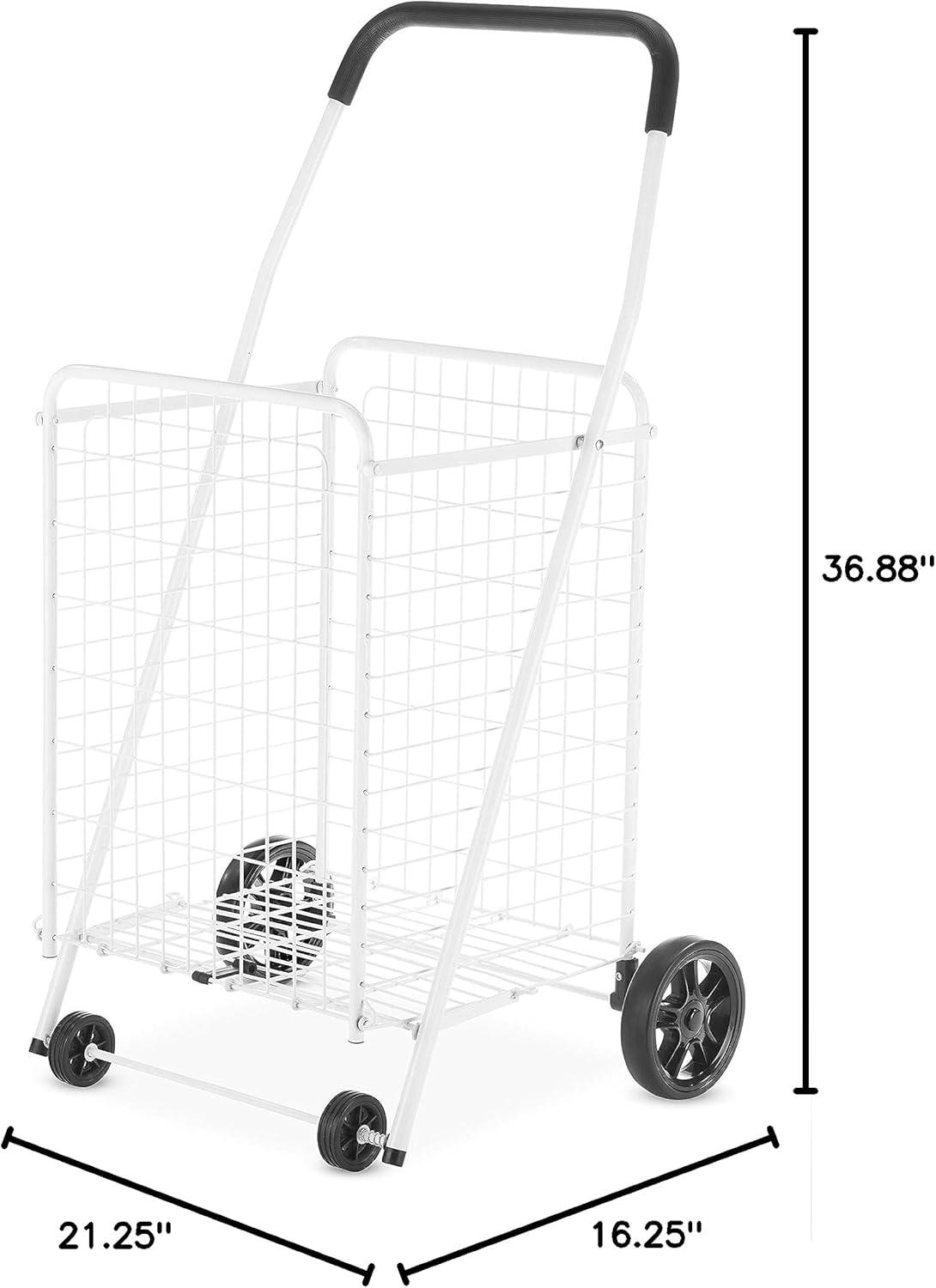 imageWhitmor Utility Cart with Adjustable Height Handle Silver Black1625D x 2125W x 3688H