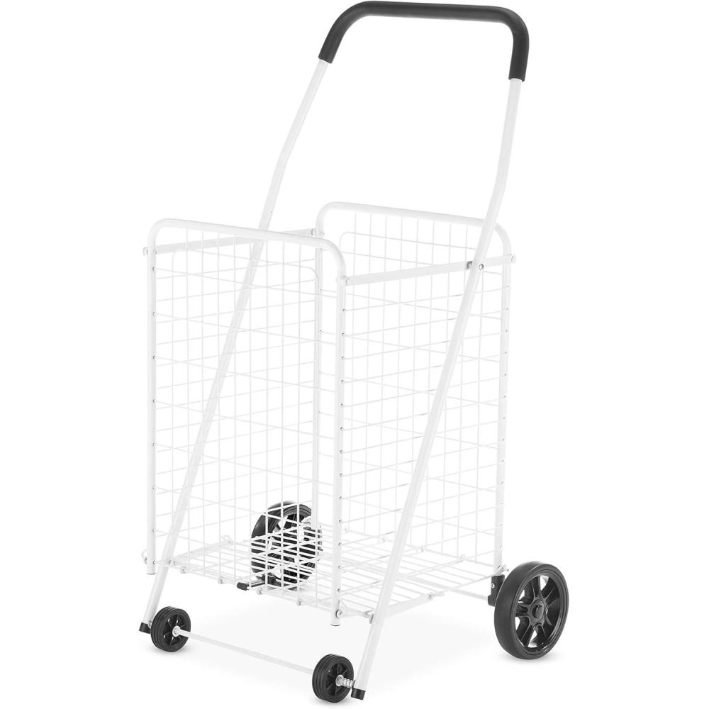 imageWhitmor Utility Cart with Adjustable Height Handle Silver Black1625D x 2125W x 3688H