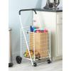 Whitmor Utility Cart with Adjustable Height Handle – Silver / Black(16.25″D x 21.25″W x 36.88″H)