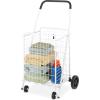 Whitmor Utility Cart with Adjustable Height Handle – Silver / Black(16.25″D x 21.25″W x 36.88″H)
