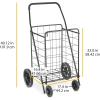 Whitmor Utility Cart with Adjustable Height Handle – Silver / Black(17.4″L x 16.4″W x 40.12″H)