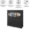 Wardrobe Clothes Storage Organizer Closet with Hanging Rack – Extra Wide – Grey Color – No-Tool Assembly – Extra Strong and Durable – 60″ L x 19.5″ W x 64″(Black)