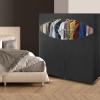 Wardrobe Clothes Storage Organizer Closet with Hanging Rack – Extra Wide – Grey Color – No-Tool Assembly – Extra Strong and Durable – 60″ L x 19.5″ W x 64″(Black)