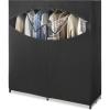 Wardrobe Clothes Storage Organizer Closet with Hanging Rack – Extra Wide – Grey Color – No-Tool Assembly – Extra Strong and Durable – 60″ L x 19.5″ W x 64″(Black)
