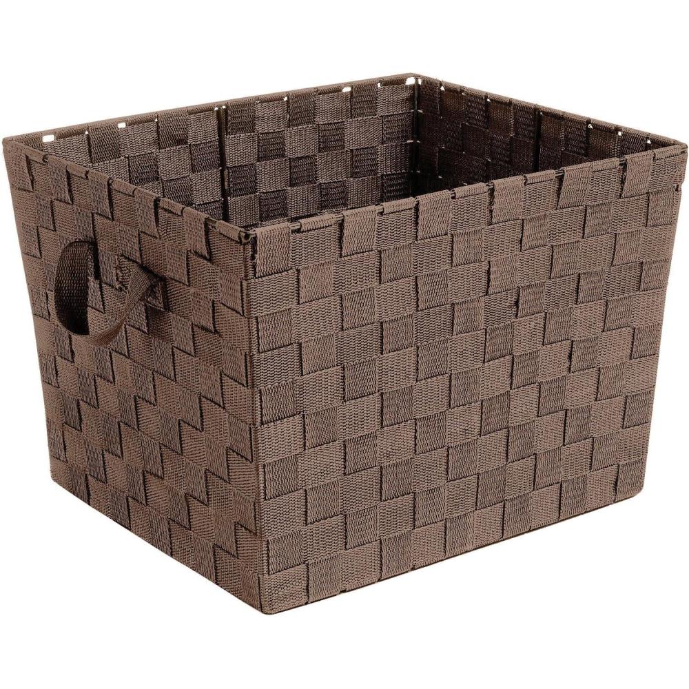 imageWhitmor Woven Strap Storage Tote Java Brown 13 by 15 by 10Brown