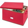 Whitmor Christmas Light Box Organizer Red with Green Trim(Red)