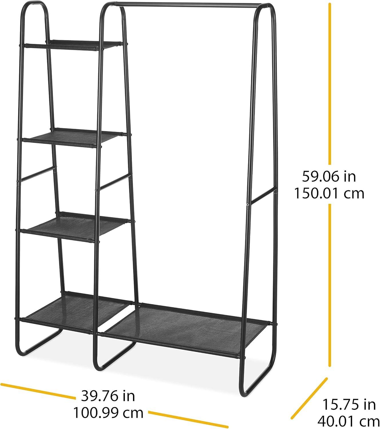 imageWhitmor Freestanding Wardrobe wFine Mesh Fabric Shelves for Portable Clothing Storage 689810244SIOCFreestanding Wardrobe