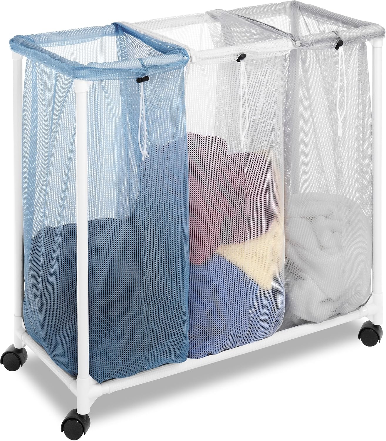 imageWhitmor Triple Laundry Sorter with Wheels