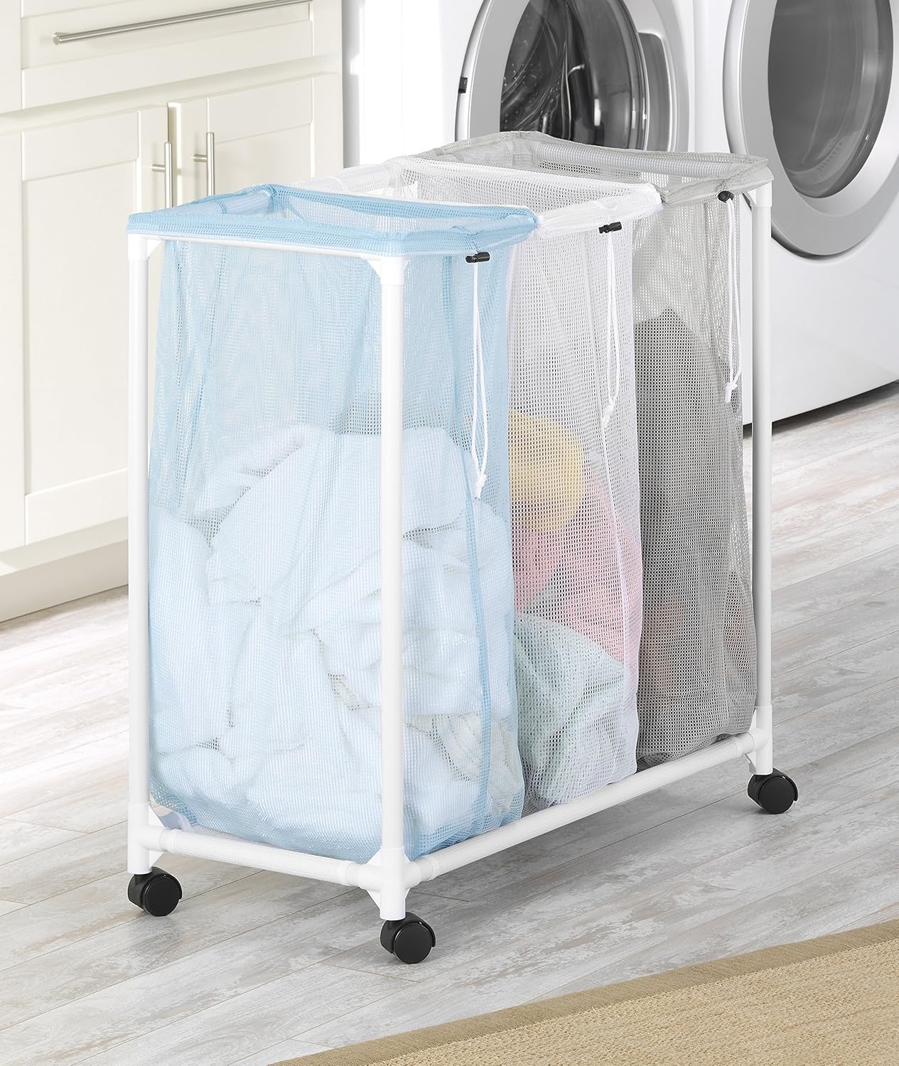 imageWhitmor Triple Laundry Sorter with Wheels