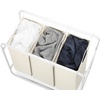 Whitmor Retro Triple Laundry Sorter with 3 Removable Canvas Bags – White & Canvas