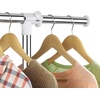 Whitmor Deluxe Adjustable Garment Rack – Rolling Clothes Organizer – White and Chrome