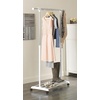 Whitmor Deluxe Adjustable Garment Rack – Rolling Clothes Organizer – White and Chrome