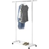 Whitmor Deluxe Adjustable Garment Rack – Rolling Clothes Organizer – White and Chrome