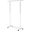 Whitmor Deluxe Adjustable Garment Rack – Rolling Clothes Organizer – White and Chrome