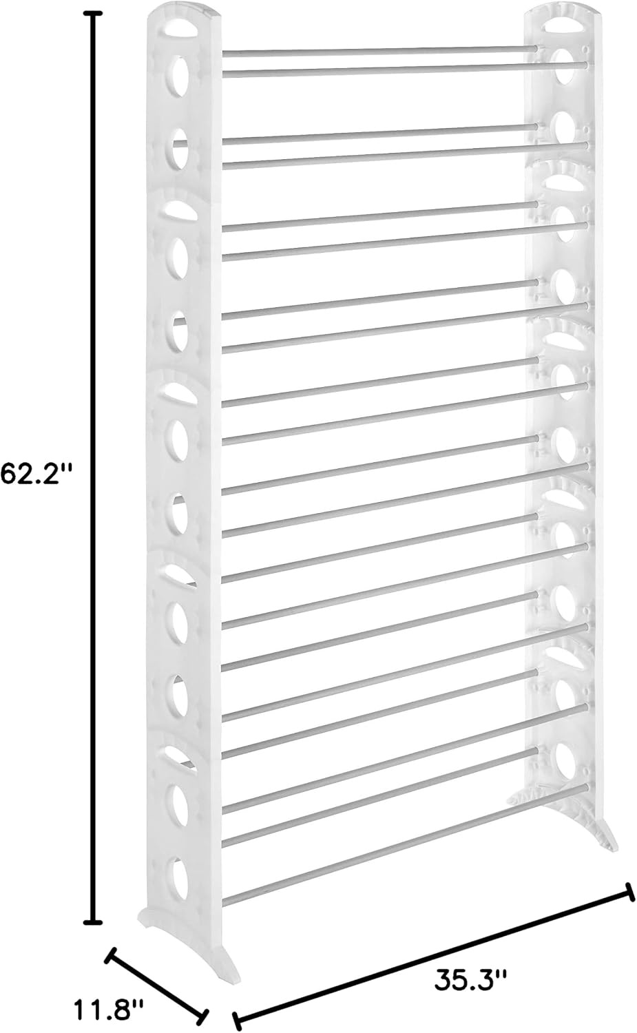 image:imageWhitmor Floor 50 Pair Shoe Tower 10 Tier White50 Pair