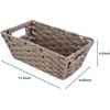 Whitmor Woven Storage Basket for Shelves, Plastic Wicker Organizer Bin with Handles, Metal Structure Decorative Shelf Tote for Closet, Bathroom, Pantry & Office Organization, Brown, Medium-Compact(Gray Wash)