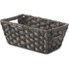 Whitmor Woven Storage Basket for Shelves, Plastic Wicker Organizer Bin with Handles, Metal Structure Decorative Shelf Tote for Closet, Bathroom, Pantry & Office Organization, Brown, Medium-Compact(Brown)