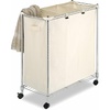 Whitmor 3 Section Rolling Supreme Laundry Sorter with Removable Canvas Bags(Canvas)